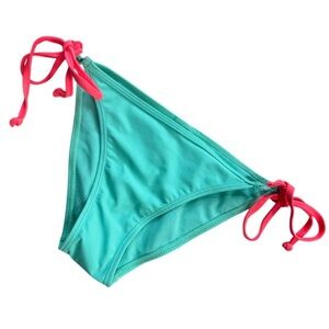 NWOT HEAT Teal & Coral String Bikini Bottom, Juniors Size 16 / S